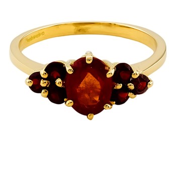 18ct Gold Sapphire/Garnet Ring size S